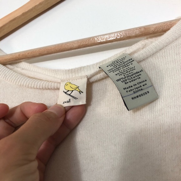 Anthropologie lightweight cream lace back sweater - Picture 5 of 7